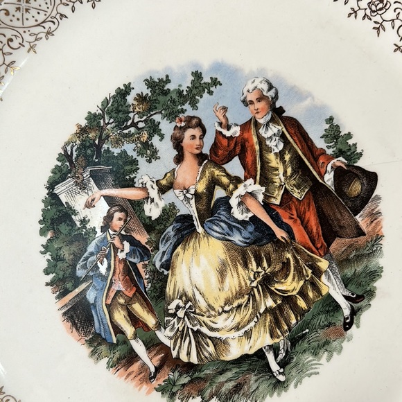 Beautiful, British royal china plate with 22 karat gold 14” - Picture 4 of 4